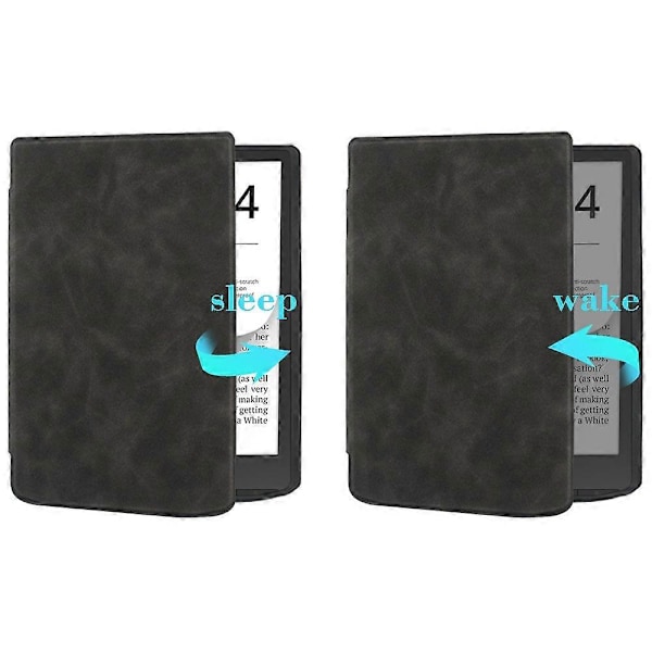 Etui til PocketBook InkPad Color 2/3 PB743 - Skin-Touch PU Læder E-Reader Cover med Auto Væk/Sov Multicolor Grey