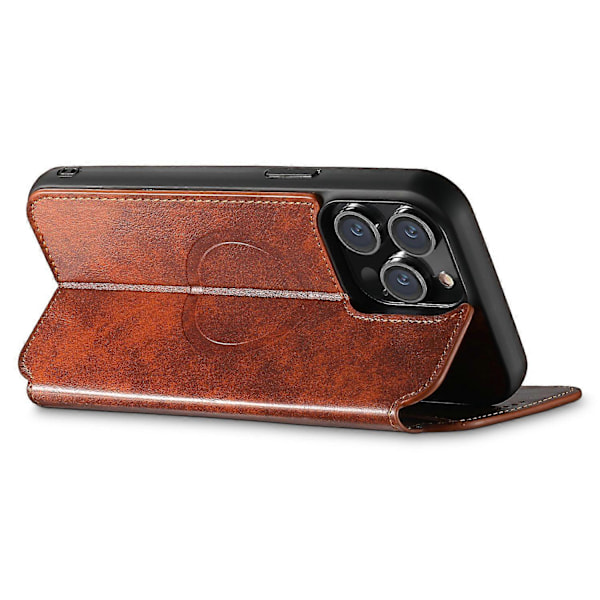 SUTENI J05 Telefoncover til iPhone 13 Pro Max Kompatibelt med MagSafe PU Læder Stand Wallet Cover Multicolor Style D