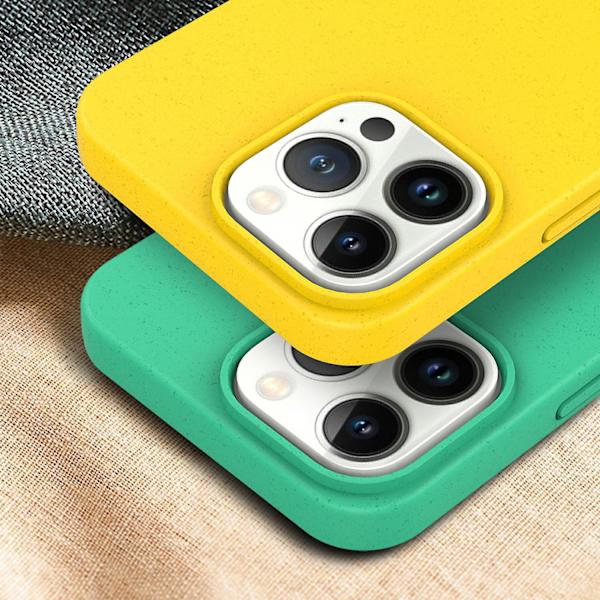 För Iphone 15 Pro Max Starry Sky Series biologiskt nedbrytbart case Wheat Straw+tpu Matt cover Yellow