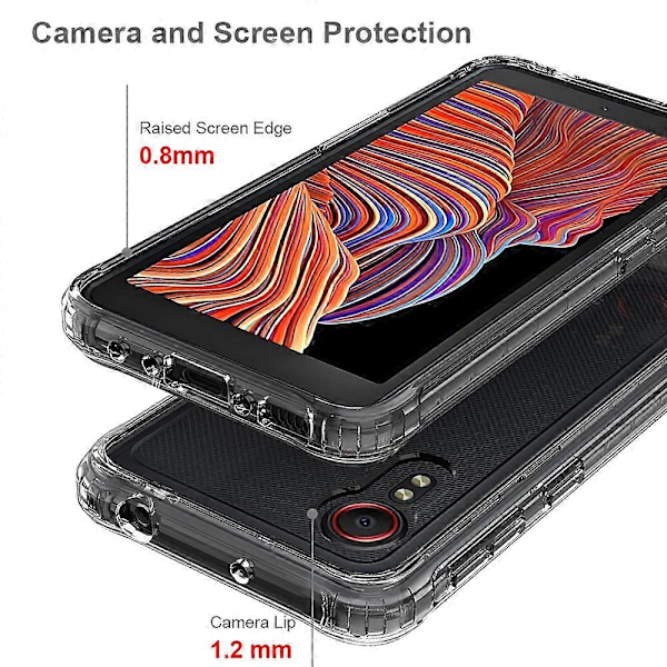 Transparent ridsefast akryl+TPU hybrid telefoncover til Samsung Galaxy Xcover 5