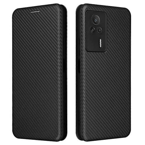 Hiilikuitukuvioinen suojakuori Xiaomi Redmi K60E 5G -puhelimelle, jossa on jalusta, korttipaikka ja PU-nahkakansi Multicolor Style A