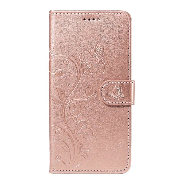 PU-læderetuier med blomstermønster, tegnebog og stativ til Xiaomi Redmi Turbo 4 5G/Poco X7 Pro 5G Multicolor Rose Gold