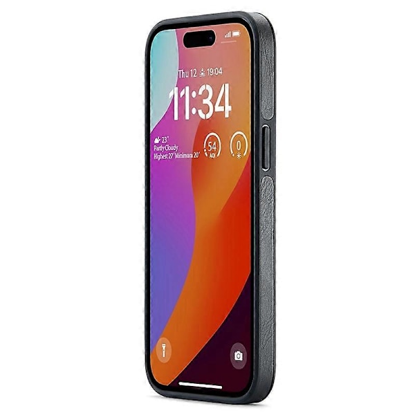 iPhone 15 Pro -kotelo, logolla, iskunkestävä PU-nahka+PC+TPU-suojus Multicolor Style A