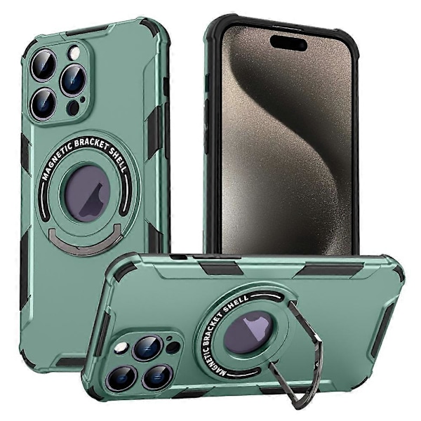 Skyddsfodral med Ställ för iPhone 15 Pro Max PC+TPU Mobilskal Kompatibelt med MagSafe Multicolor Style E