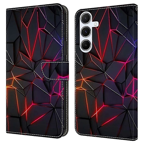 Til Samsung Galaxy A36 5G/A56 5G Mønsterprintet Beskyttelsescover TPU+PU Læder Flip Telefon Multicolor Style D