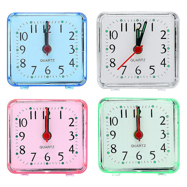 Rejse Studerende Mini Vækkeur Natlys Seng Sidebord Batteri Høj Quartz red