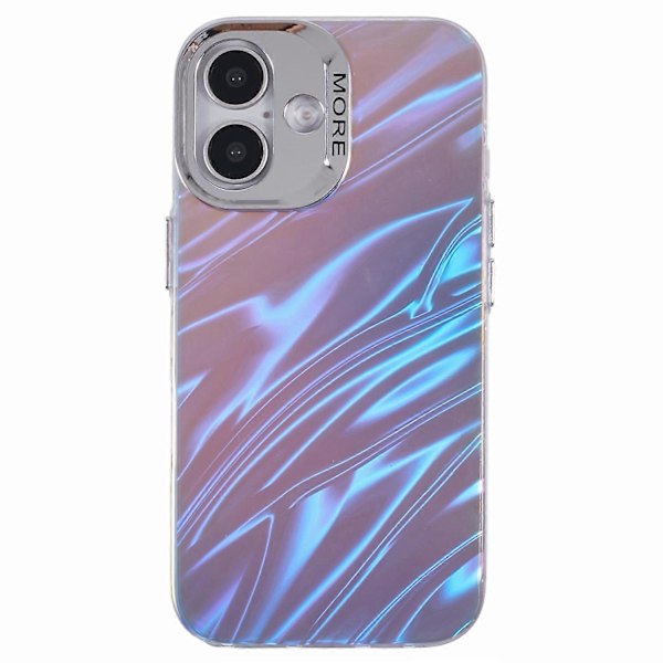 For iPhone 16 Plus Deksel Silikon+PC IMD Lasertekstur Matt Telefondeksel-AK6 Multicolor AK4