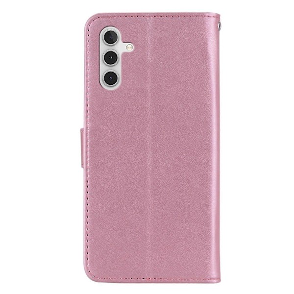 Til Samsung Galaxy A26 5G Wallet Case Ugle Blomst Præget Rhinestone Læder Cover Multicolor Style B