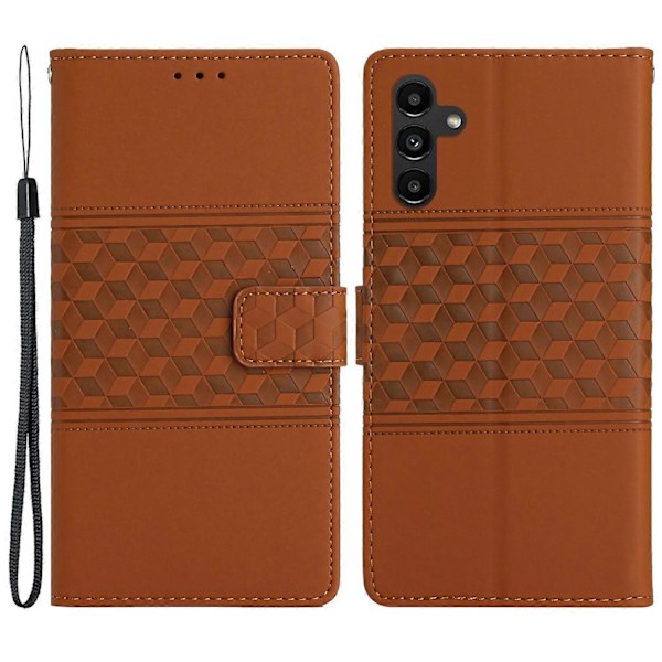Til Samsung Galaxy A35 5G Telefon Cover Præget Rombe Tegnebog Stativ Læder Cover Multicolor Style B