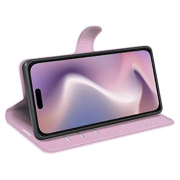 Plånboksfodral för iPhone 16 Pro Max Läderfodral med Litchi-textur Multicolor Style B