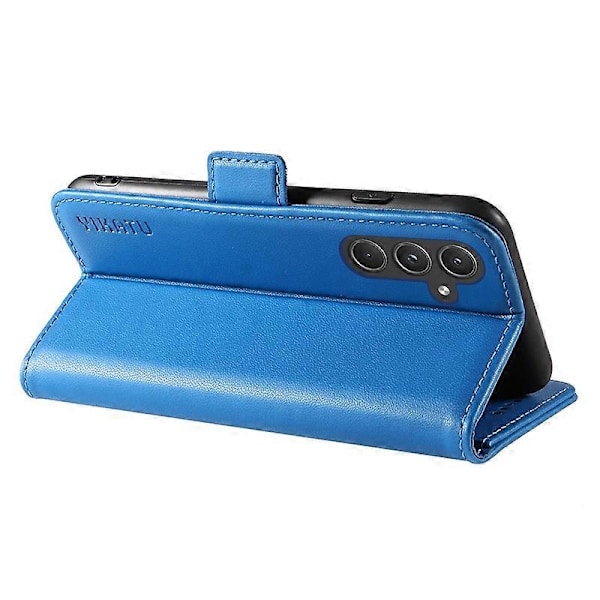 YIKATU YK-003 Læder Wallet Case med Magnetisk Lukning til Samsung Galaxy A55 5G Multicolor Sky Blue