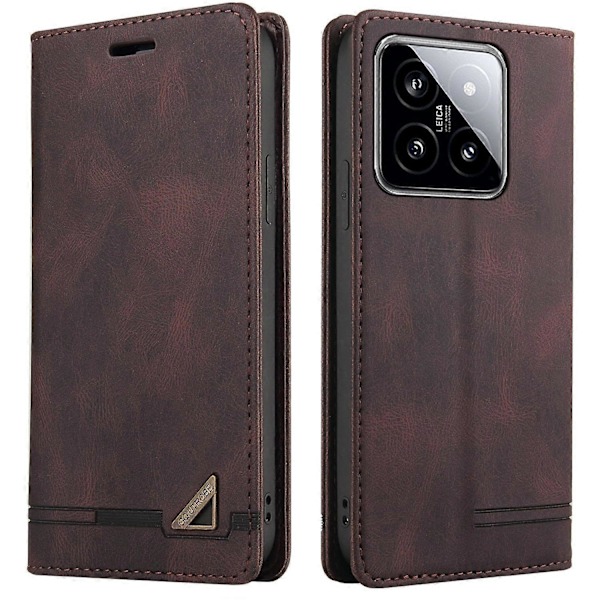 GQ.UTROBE 008 Serie Til Xiaomi 14 Etui RFID Blokerende PU Læder+TPU Flip Cover Multicolor Style D