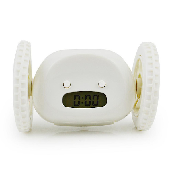Kör Digital LED Väckarklocka Lata Väckarklocka Kör Tyst Väckarklocka Creative Gift white