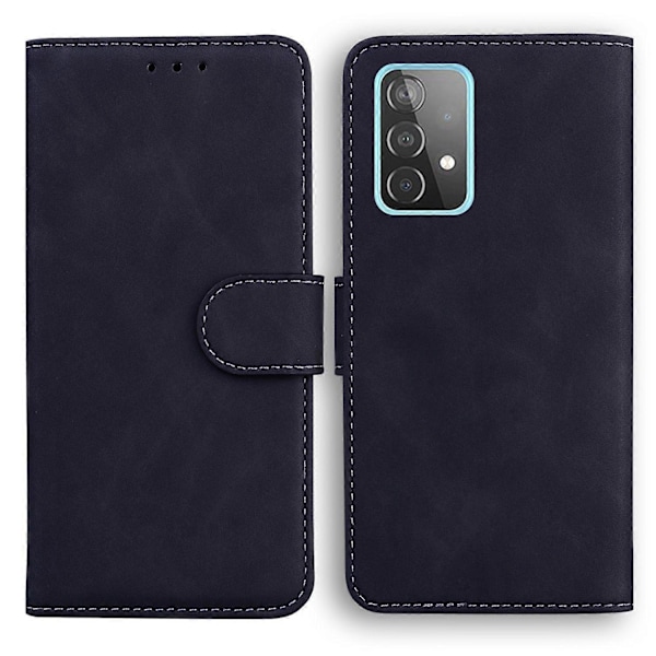 Plånboksdesign Enfärgat Läder Telefonfodral Ställskydd för Samsung Galaxy A52 4G/5G/A52s 5G Multicolor Style A
