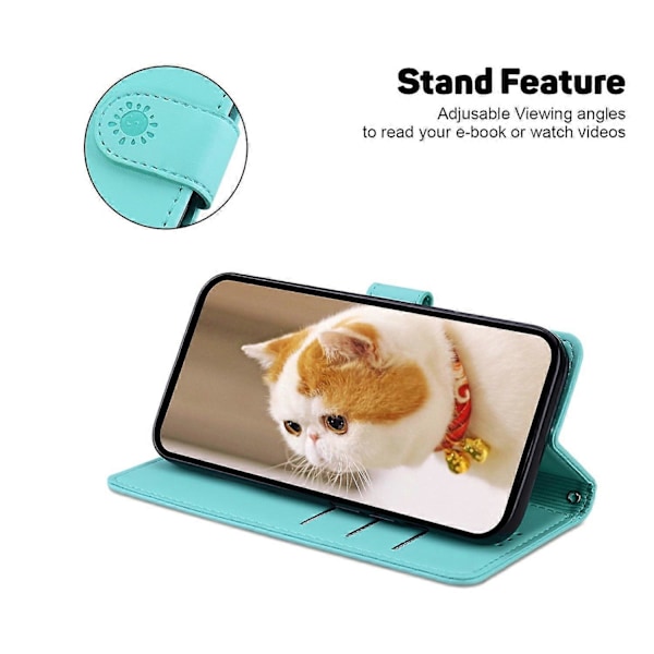 Skal för Realme 13+ 5G RFID-blockerande kattunge-mönster TPU+PU Läder Telefonskydd Multicolor Style B