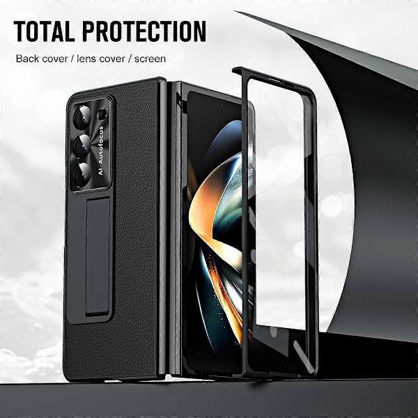 För Samsung Galaxy Z Fold5 5G Läder PC Fodral Stötsäkert Ställ Telefonskal Multicolor Style A