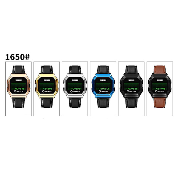 Skmei 1650 Läderrem Version Elektronisk watch Läderrem Version Rose Gold