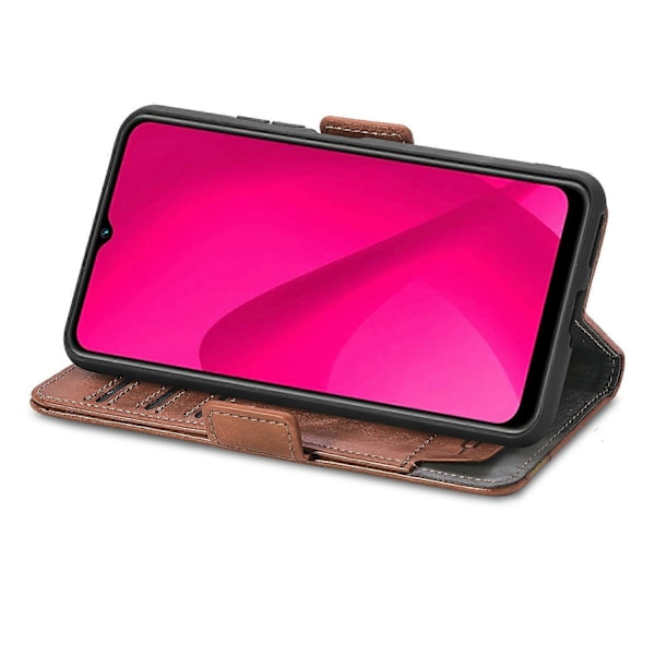 CASENEO 002 Serie Til Samsung Galaxy A06 Etui Stand Wallet Splejset PU Læder Cover- Multicolor Dark Brown