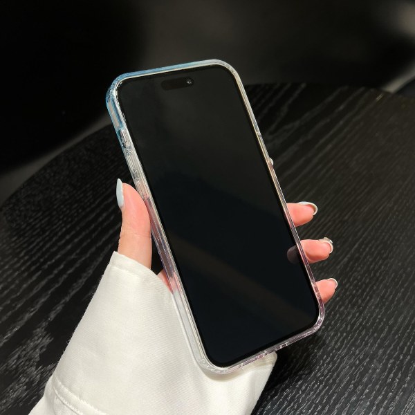 För Iphone 14 Pro Max Shell Grain Gradient Case Glitter Tpu Stötsäkert cover Blue Purple