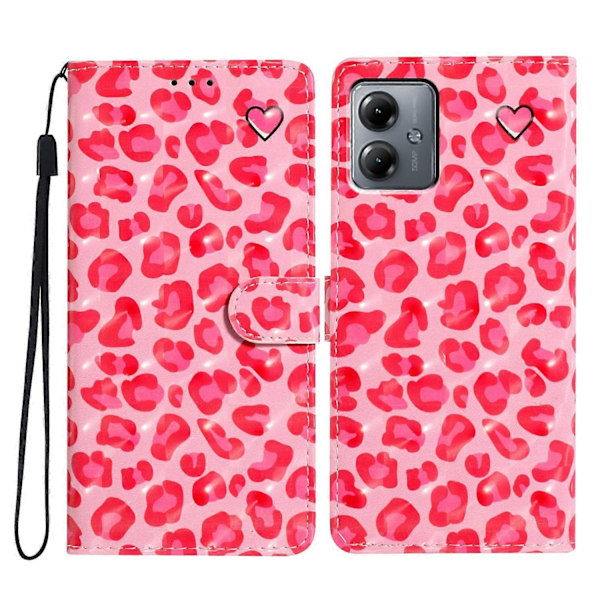 Skal för Motorola Moto G54 5G 3D-mönsterdesign PU Läder Ställ Flip Telefonfodral Multicolor Style D