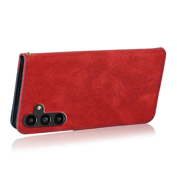 För Samsung A56 5G Tvåfärgat Läder Plånboksfodral Skyddande Flip Ställ Multicolor Style E