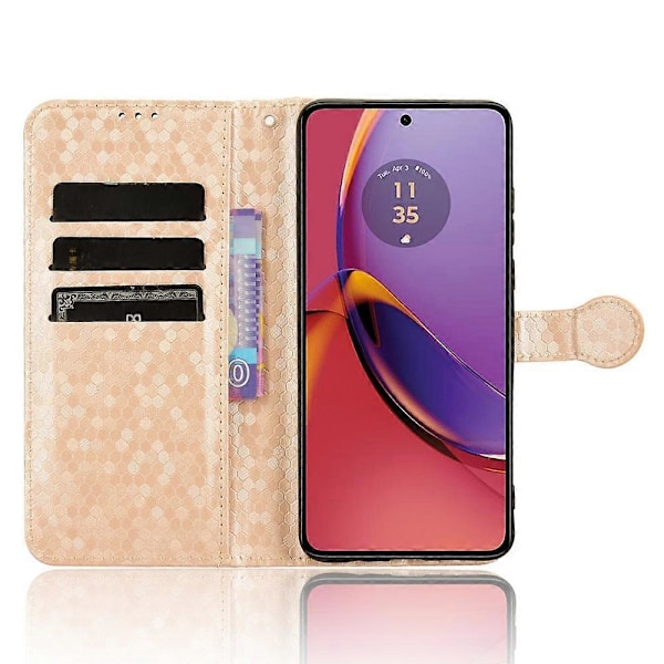 Til Motorola Moto G84 5G Etui PU Læder Præget Mobiltelefon Stativ Cover Multicolor Style C