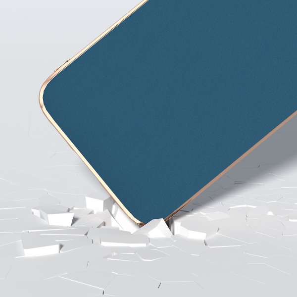 Til Samsung Galaxy S23 Fe Nano Elektroplettering Telefon Cover Silkeagtig Koskind Læder Belagt Tpu+pc Cover Blue