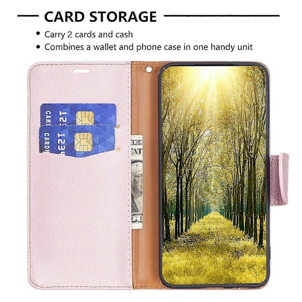 Til iPhone 15 Plus Støvtæt PU Læder Mobiltelefon Cover Wallet Flip Stand Case med Rem Multicolor Style H
