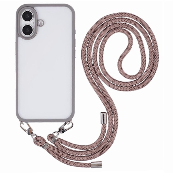 Skal till iPhone 16 TPU+PC Kristallklart Baksidesskydd med Snodd Multicolor Style A