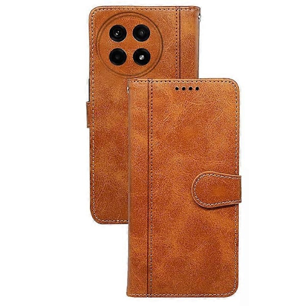 OnePlus Ace 5 5G / Ace 5 Pro 5G -kotelo, vasikannahkakuvioinen nahkainen jalustallinen kirjatyylinen puhelinkotelo - musta Multicolor Yellow