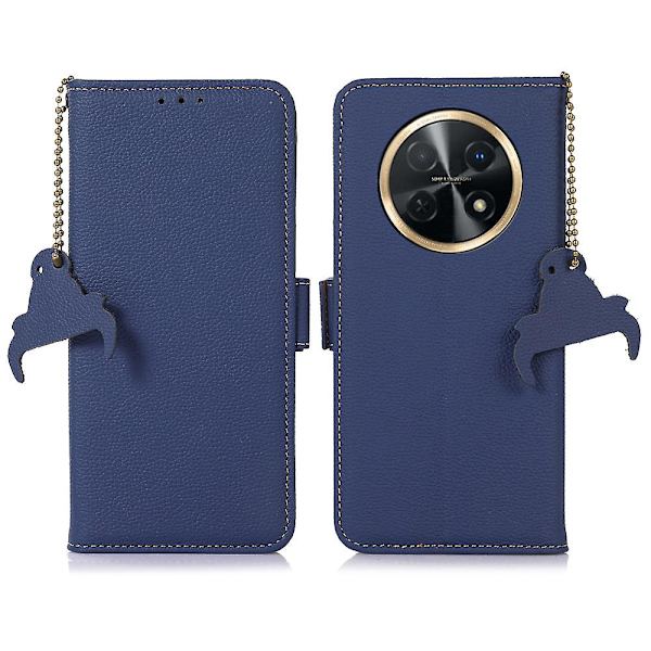 För Huawei Nova Y91 4g/enjoy 60x Phone case Rfid Blocking Läder Litchi Texture Stand Cover Sapphire