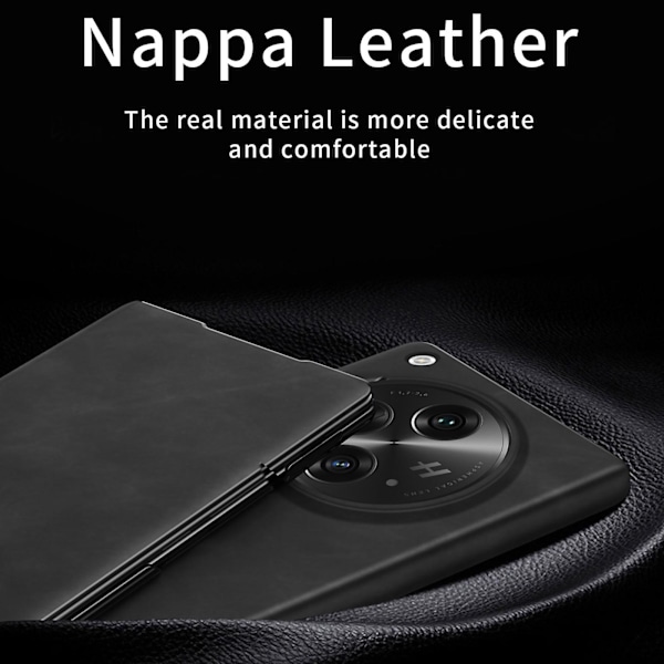 Vikbart case för Oneplus Open, Nappa Texture Stand Leather + Pc Phone Cover Brown
