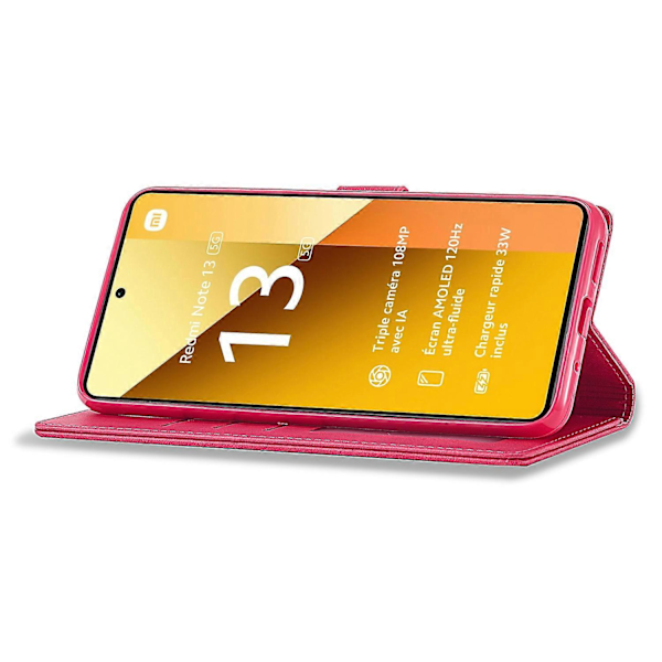 LC.IMEEKE Plånboksfodral med Ställ i Kalvtexturerat Läder för Xiaomi Redmi Note 13 Pro 5G/Poco X6 5G Multicolor Rose