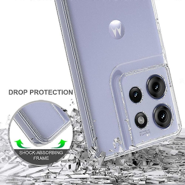 Transparent Telefonskal för Motorola Edge 50 5G TPU+Akryl Stötsäkert Baksidesskydd