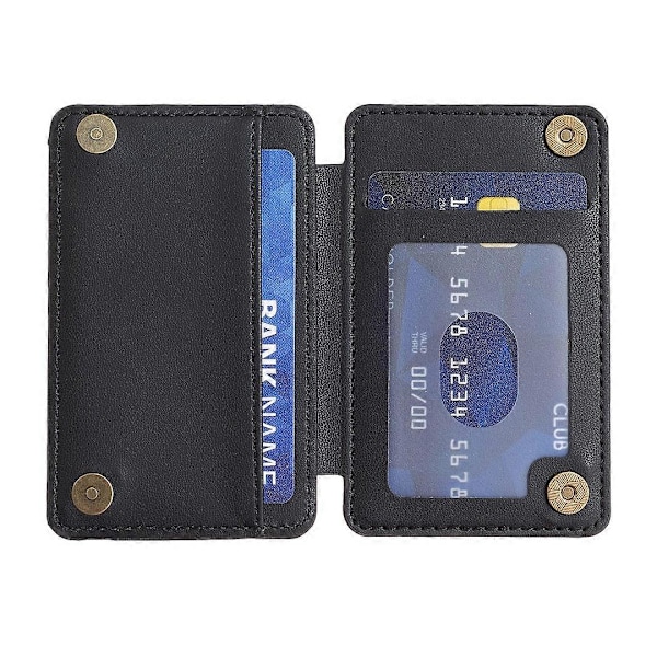 BFK01 3D-ruudukkokuvioinen puhelimen takakorttiteline, itseliimautuva PU-nahkainen korttitasku - Vihreä Multicolor Black