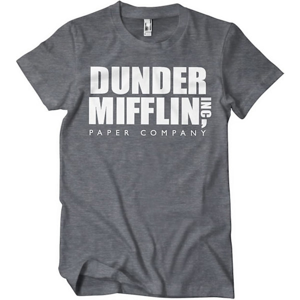 Dunder Mifflin Inc. Logo T-shirt herr - vuxen, 3xl Dark-heather 3XL