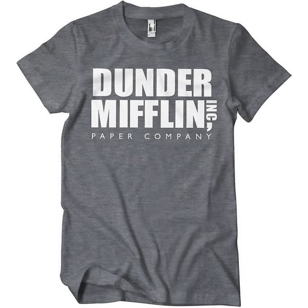 Dunder Mifflin Inc. Logo T-shirt herr - vuxen, 3xl Dark-heather XXL