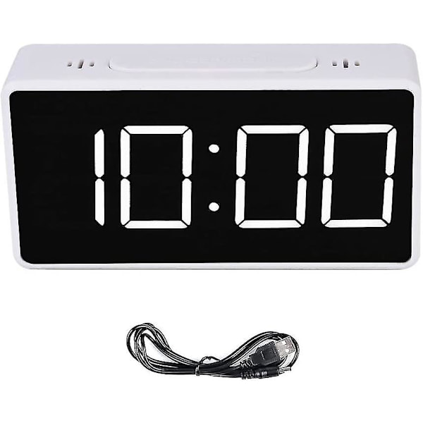 Wake Up Radio Alarm C LED Digital Display Elektronisk temperaturbordslarm C USB Laddning Studentbänk Cs Sun White 3x5x10cm