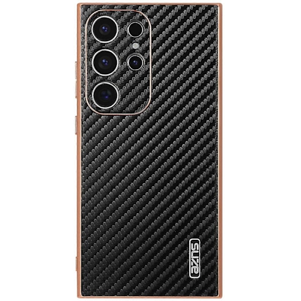 AZNS Skal för Samsung Galaxy S23 Ultra Elektroplätering Kolfibertextur PU+TPU Telefonskydd Multicolor Style A