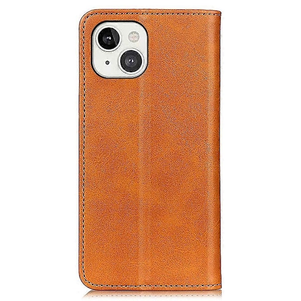 Splitlæder Magnetisk Auto-absorberende Wallet Telefon Stand Shell Case til iPhone 13 6.1 tommer Multicolor Style C