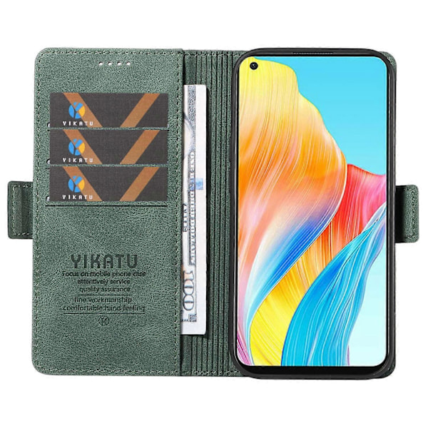 YIKATU YK-005 För Oppo A78 4G PU Läder Plånboksfodral Skinn-touch Ställ Flipskydd Multicolor Style D