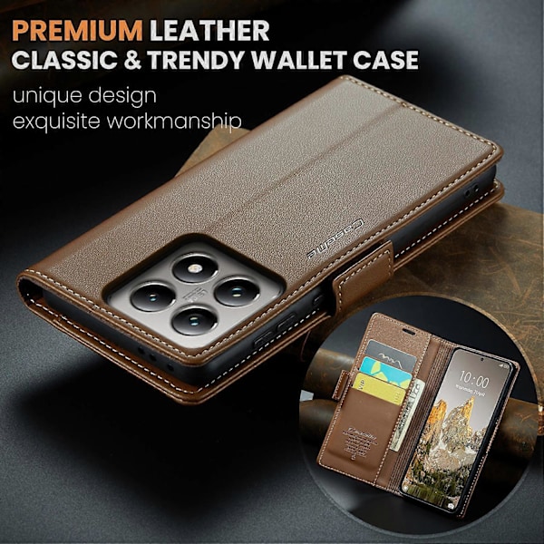 Til Xiaomi 14T Pro Case CASEME 023 Serie RFID Blokerende Blankt Stativ Telefon Cover Multicolor Style C
