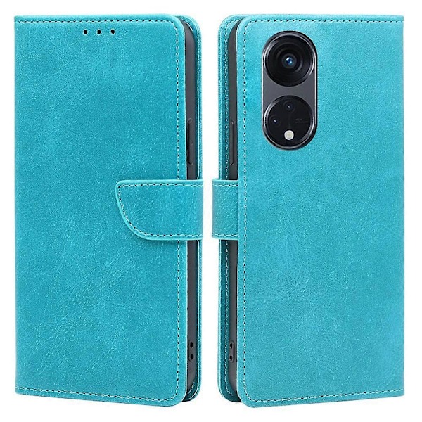 Kalveskinds tekstur læderetui med anti-ridse pung og stativ til Oppo Reno8 T 5G/A1 Pro 5G Multicolor Style B
