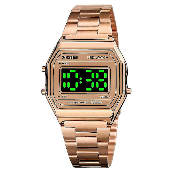 Skmei 1646 LED Digital Display Elektronisk Ur Rose Gold