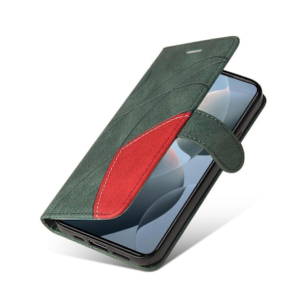 KT Læder Serie-1 Til Xiaomi 14T Læder Etui Farvesplejsning Telefon Cover Wallet Stand Multicolor Style C