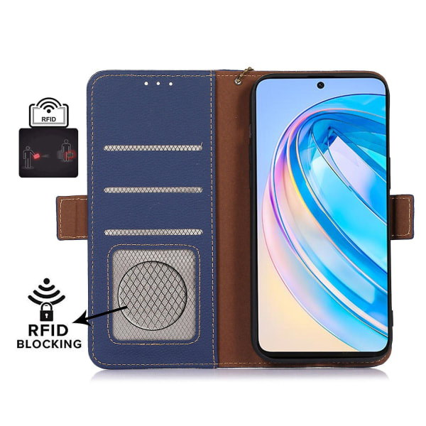 För Huawei Nova Y91 4g/enjoy 60x Phone case Rfid Blocking Läder Litchi Texture Stand Cover Sapphire