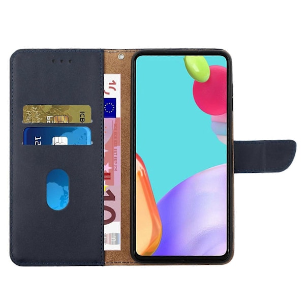 Til Samsung Galaxy A55 5G Wallet Case Ægte Ko Læder Stand Telefon Cover Multicolor Style B