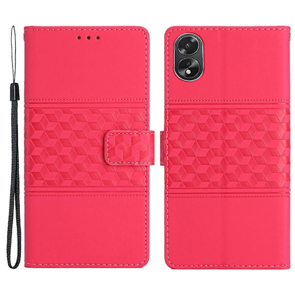 Til Oppo A38 4G Etui Præget Rombe Læder Telefon Wallet Cover Multicolor Style F