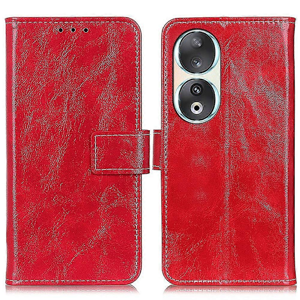 Iskunkestävä PU-nahkainen suojakotelo jalustalla ja lompakolla Honor 90 -puhelimelle, retrotyyli Multicolor Style B