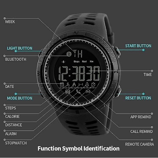 Skmei 1250 Men Outdoor Vattentät Sport Digital Watch Gold Red
